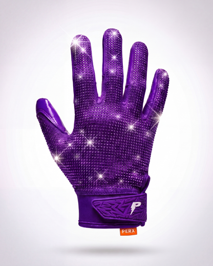 PERX Diamond D1 football gloves - purple colorway