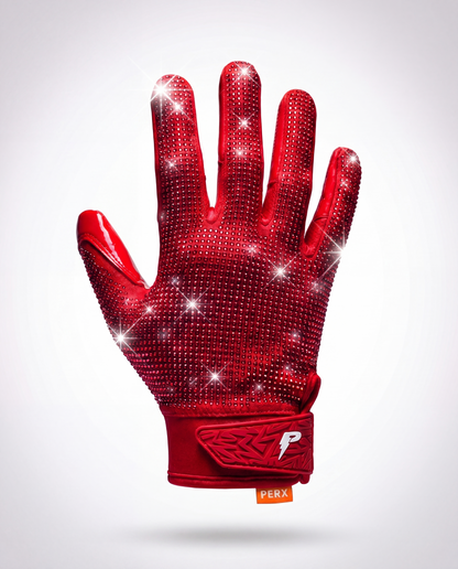 PERX Diamond D1 football gloves - red colorway