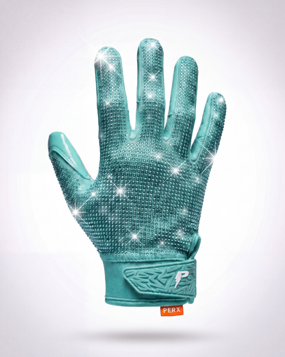 PERX Diamond D1 football gloves - teal colorway