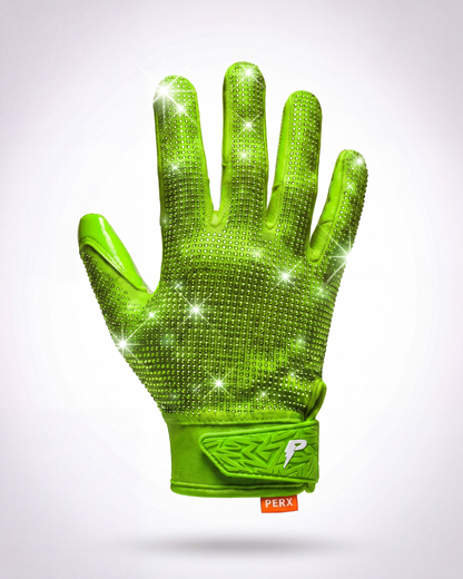 PERX Diamond D1 football gloves - slime green colorway
