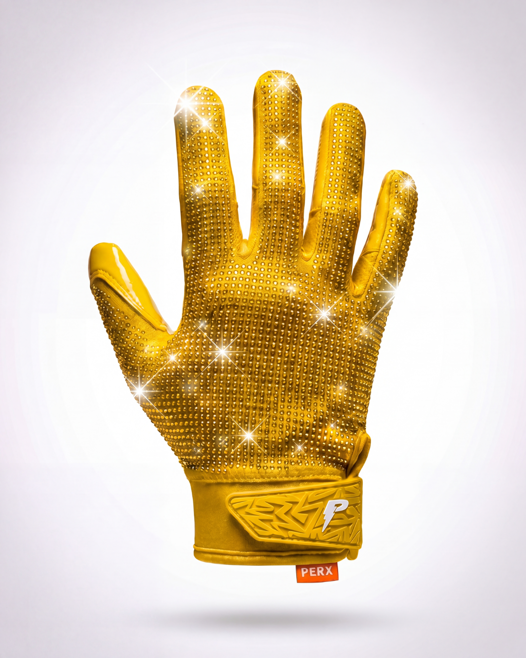 PERX Diamond D1 football gloves - yellow colorway.